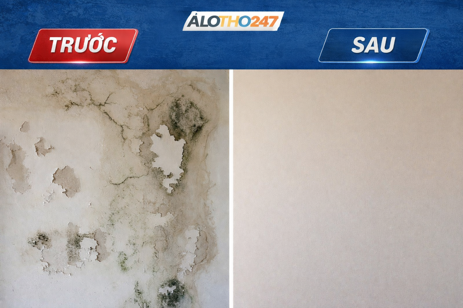 trước và sau khi chống thấm nhà ở