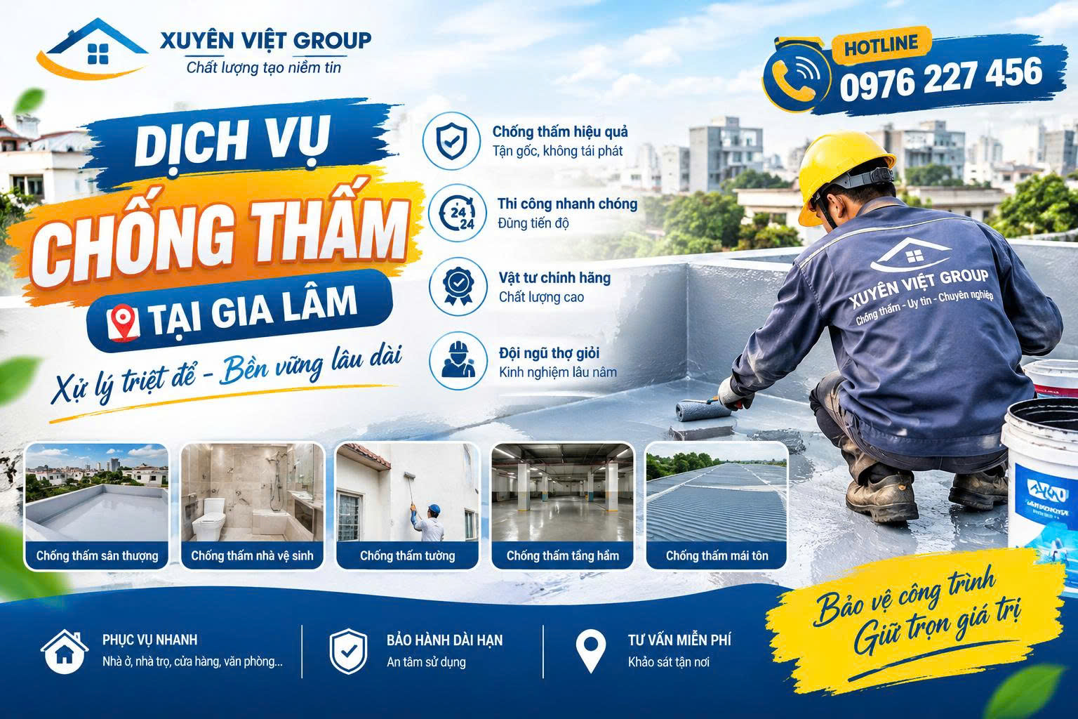 Dịch vụ chống thấm tại Gia Lâm